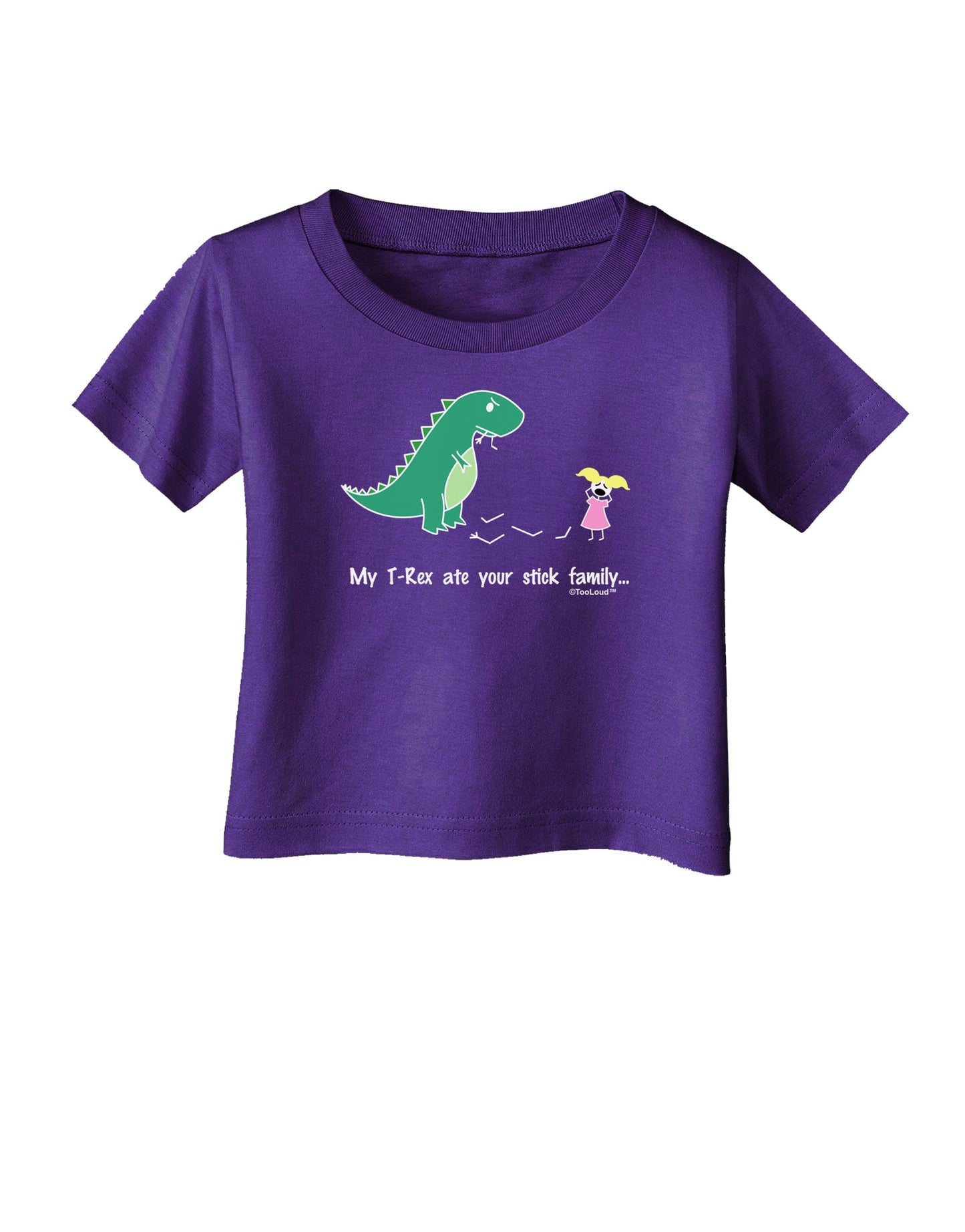 My T-Rex Ate Your Stick Family - Color Infant T-Shirt Dark by TooLoud-Infant T-Shirt-TooLoud-Purple-06-Months-Davson Sales