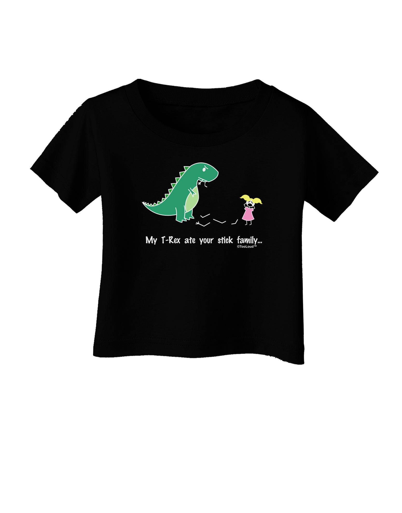 My T-Rex Ate Your Stick Family - Color Infant T-Shirt Dark by TooLoud-Infant T-Shirt-TooLoud-Black-06-Months-Davson Sales