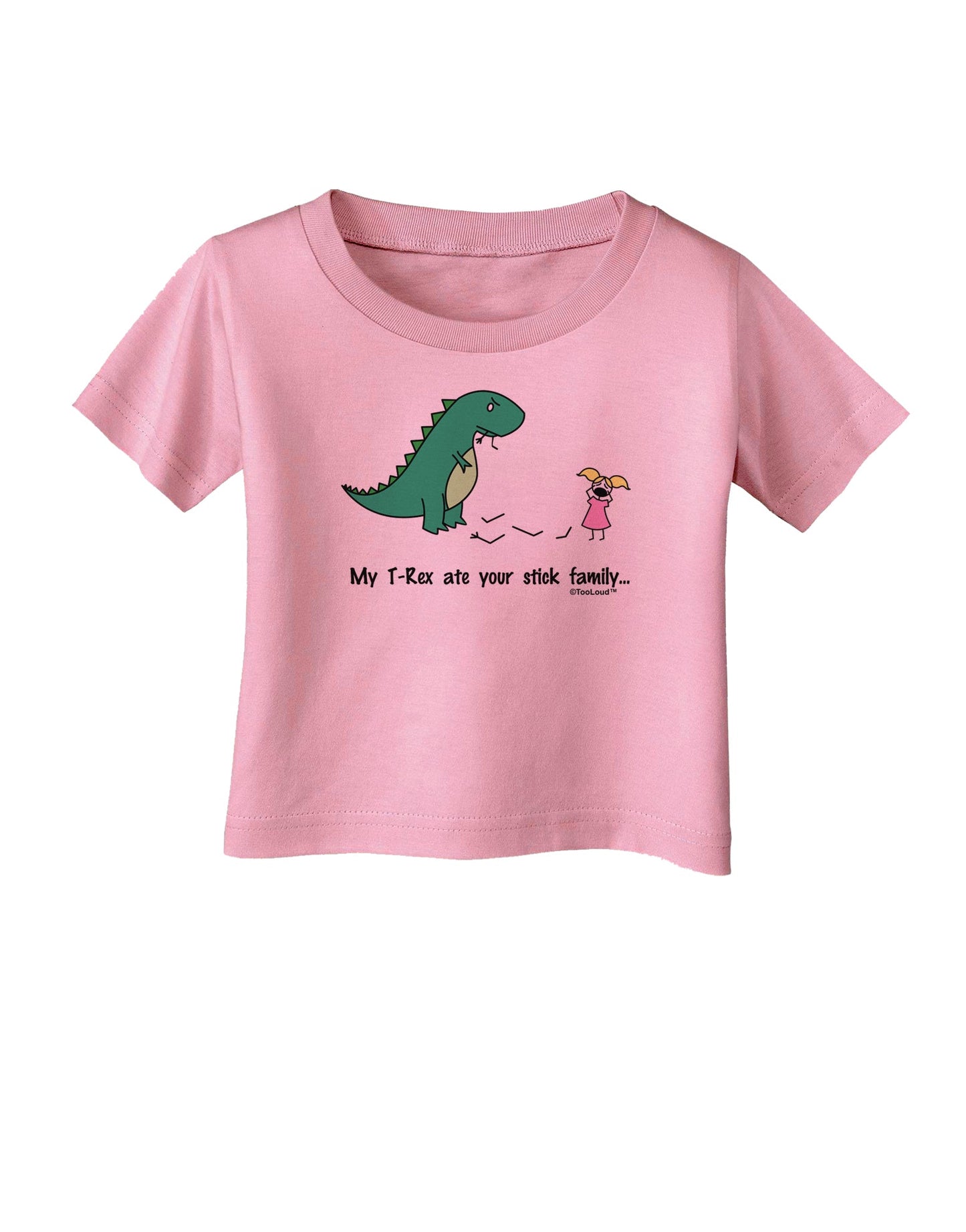 My T-Rex Ate Your Stick Family - Color Infant T-Shirt by TooLoud-Infant T-Shirt-TooLoud-Candy-Pink-06-Months-Davson Sales