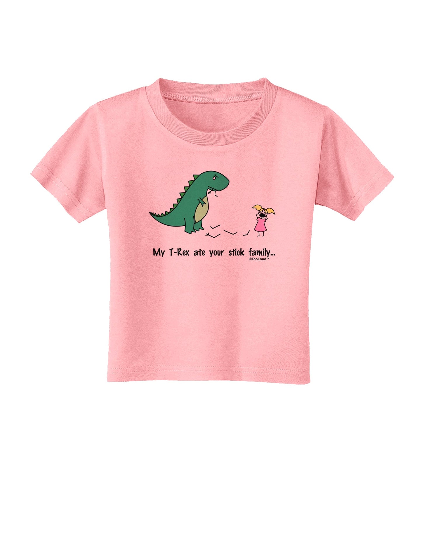 My T-Rex Ate Your Stick Family - Color Toddler T-Shirt by TooLoud-Toddler T-Shirt-TooLoud-Candy-Pink-2T-Davson Sales
