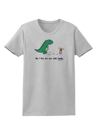 My T-Rex Ate Your Stick Family - Color Womens T-Shirt by TooLoud-Womens T-Shirt-TooLoud-AshGray-X-Small-Davson Sales