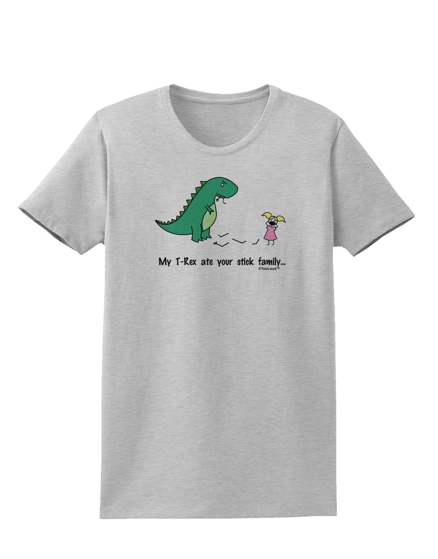 My T-Rex Ate Your Stick Family - Color Womens T-Shirt by TooLoud-Womens T-Shirt-TooLoud-White-X-Small-Davson Sales