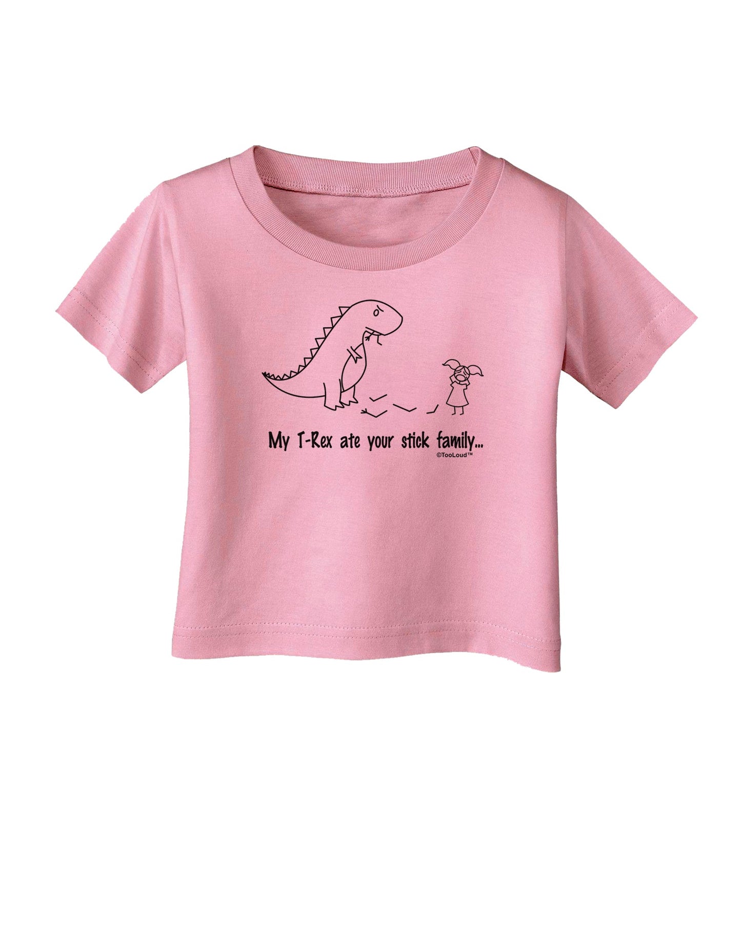 My T-Rex Ate Your Stick Family - Line Infant T-Shirt by TooLoud-Infant T-Shirt-TooLoud-Candy-Pink-06-Months-Davson Sales
