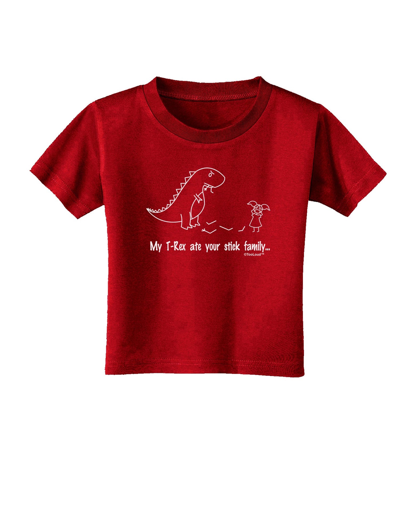 My T-Rex Ate Your Stick Family - Line Toddler T-Shirt Dark by TooLoud-Toddler T-Shirt-TooLoud-Red-2T-Davson Sales