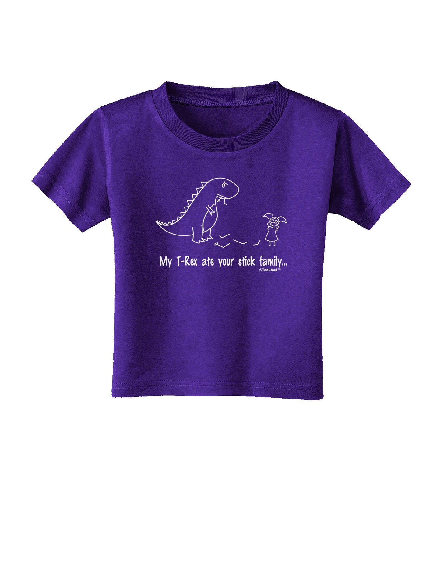 My T-Rex Ate Your Stick Family - Line Toddler T-Shirt Dark by TooLoud-Toddler T-Shirt-TooLoud-Purple-2T-Davson Sales