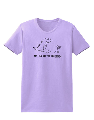 My T-Rex Ate Your Stick Family - Line Womens T-Shirt by TooLoud-Womens T-Shirt-TooLoud-Lavender-X-Small-Davson Sales