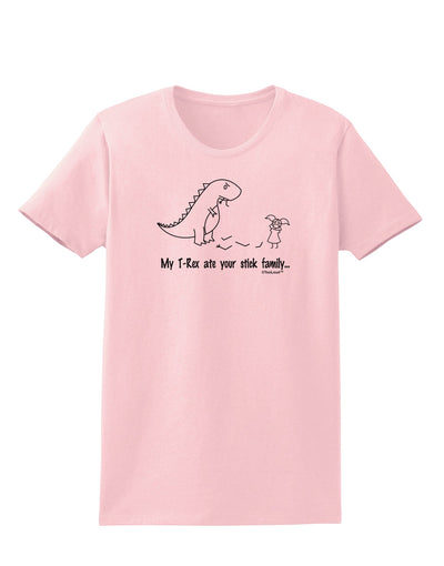 My T-Rex Ate Your Stick Family - Line Womens T-Shirt by TooLoud-Womens T-Shirt-TooLoud-PalePink-X-Small-Davson Sales