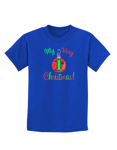 My Very 1st Christmas Childrens Dark T-Shirt-Childrens T-Shirt-TooLoud-Royal-Blue-X-Small-Davson Sales