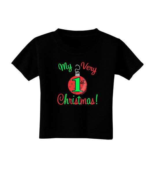 My Very 1st Christmas Toddler T-Shirt Dark-Toddler T-Shirt-TooLoud-Black-2T-Davson Sales