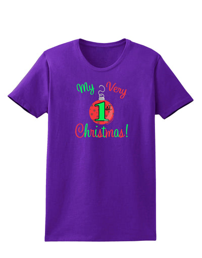My Very 1st Christmas Womens Dark T-Shirt-TooLoud-Purple-X-Small-Davson Sales