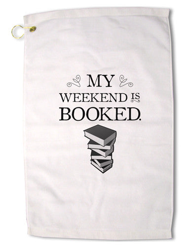My Weekend Is Booked Premium Cotton Golf Towel - 16" x 25-Golf Towel-TooLoud-16x25"-Davson Sales
