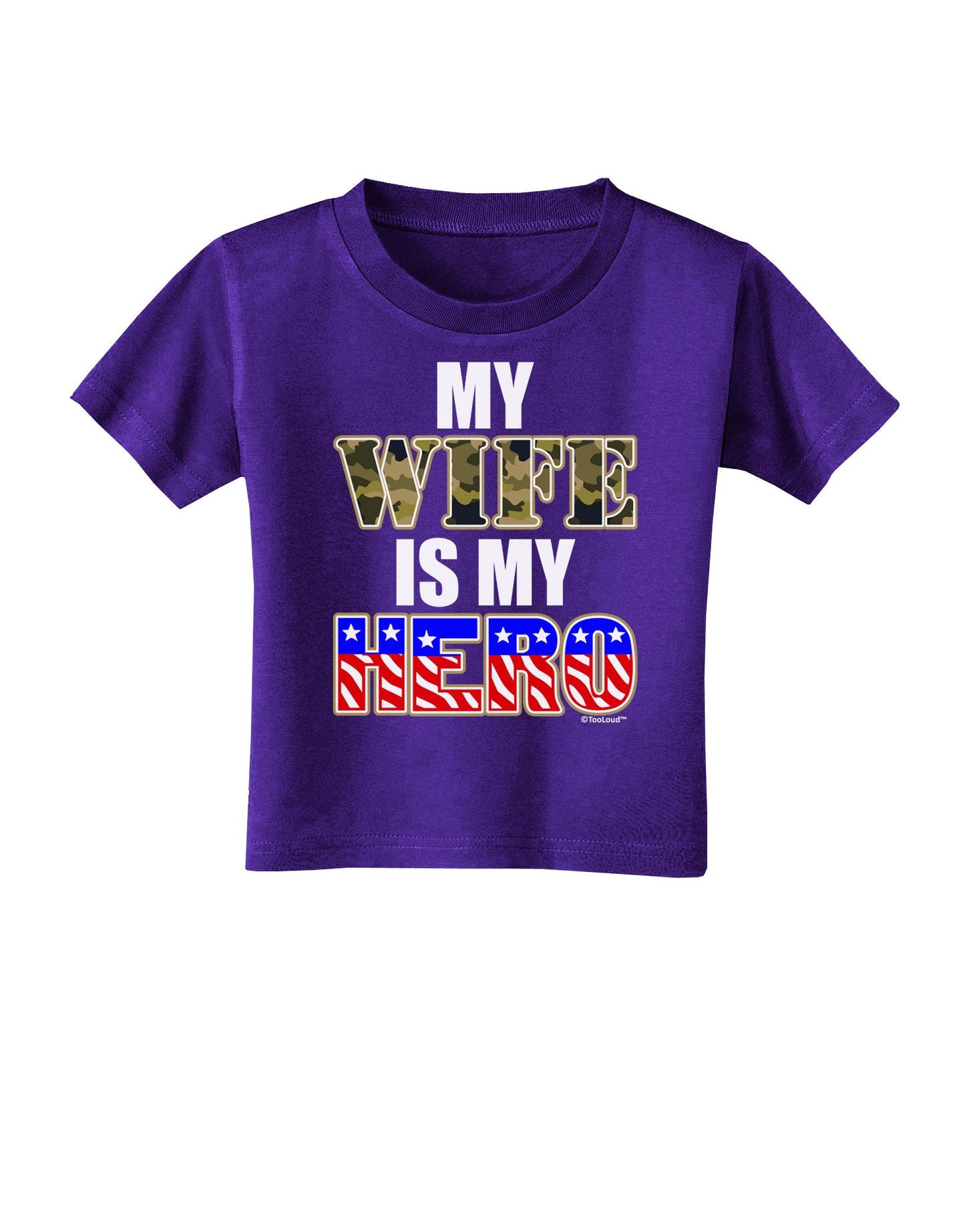My Wife is My Hero - Armed Forces Toddler T-Shirt Dark by TooLoud-Toddler T-Shirt-TooLoud-Purple-2T-Davson Sales