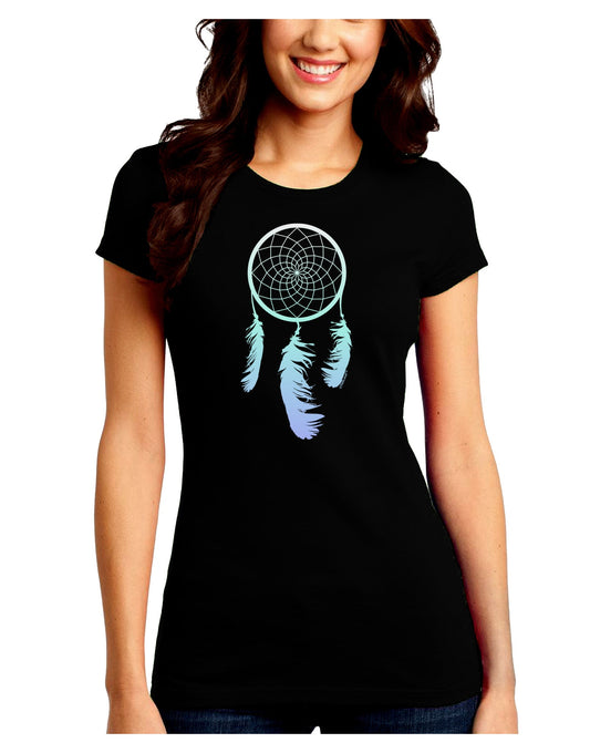 Mystic Dreamcatcher Juniors Petite Crew Dark T-Shirt-T-Shirts Juniors Tops-TooLoud-Black-Juniors Fitted Small-Davson Sales