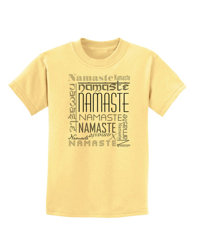 Namaste Rectangle Childrens T-Shirt-Childrens T-Shirt-TooLoud-Daffodil-Yellow-X-Small-Davson Sales