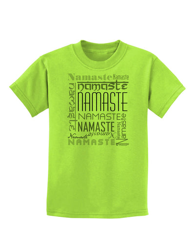 Namaste Rectangle Childrens T-Shirt-Childrens T-Shirt-TooLoud-Lime-Green-X-Small-Davson Sales