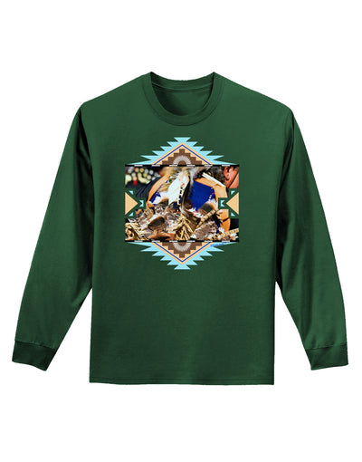 Native American Dancer 1 Adult Long Sleeve Dark T-Shirt-TooLoud-Dark-Green-Small-Davson Sales