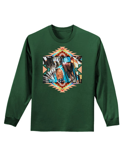 Native American Dancer 2 Adult Long Sleeve Dark T-Shirt-TooLoud-Dark-Green-Small-Davson Sales