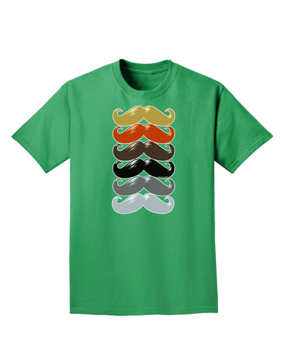 Natural Mustache Rainbow Adult Dark T-Shirt-Mens T-Shirt-TooLoud-Kelly-Green-Small-Davson Sales