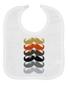 Natural Mustache Rainbow Baby Bib