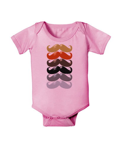 Natural Mustache Rainbow Baby Romper Bodysuit-Baby Romper-TooLoud-Light-Pink-06-Months-Davson Sales