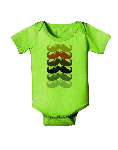 Natural Mustache Rainbow Baby Romper Bodysuit-Baby Romper-TooLoud-Lime-Green-06-Months-Davson Sales