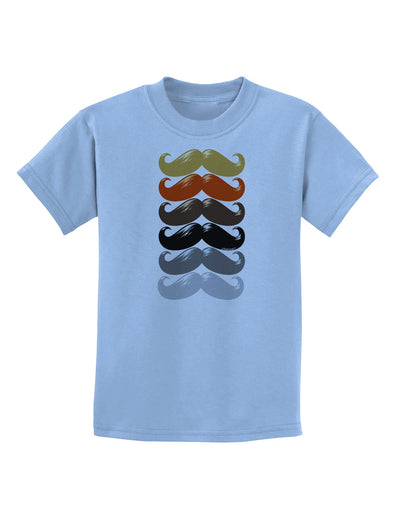 Natural Mustache Rainbow Childrens T-Shirt-Childrens T-Shirt-TooLoud-Light-Blue-X-Small-Davson Sales