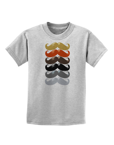 Natural Mustache Rainbow Childrens T-Shirt-Childrens T-Shirt-TooLoud-AshGray-X-Small-Davson Sales