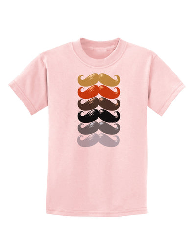 Natural Mustache Rainbow Childrens T-Shirt-Childrens T-Shirt-TooLoud-PalePink-X-Small-Davson Sales