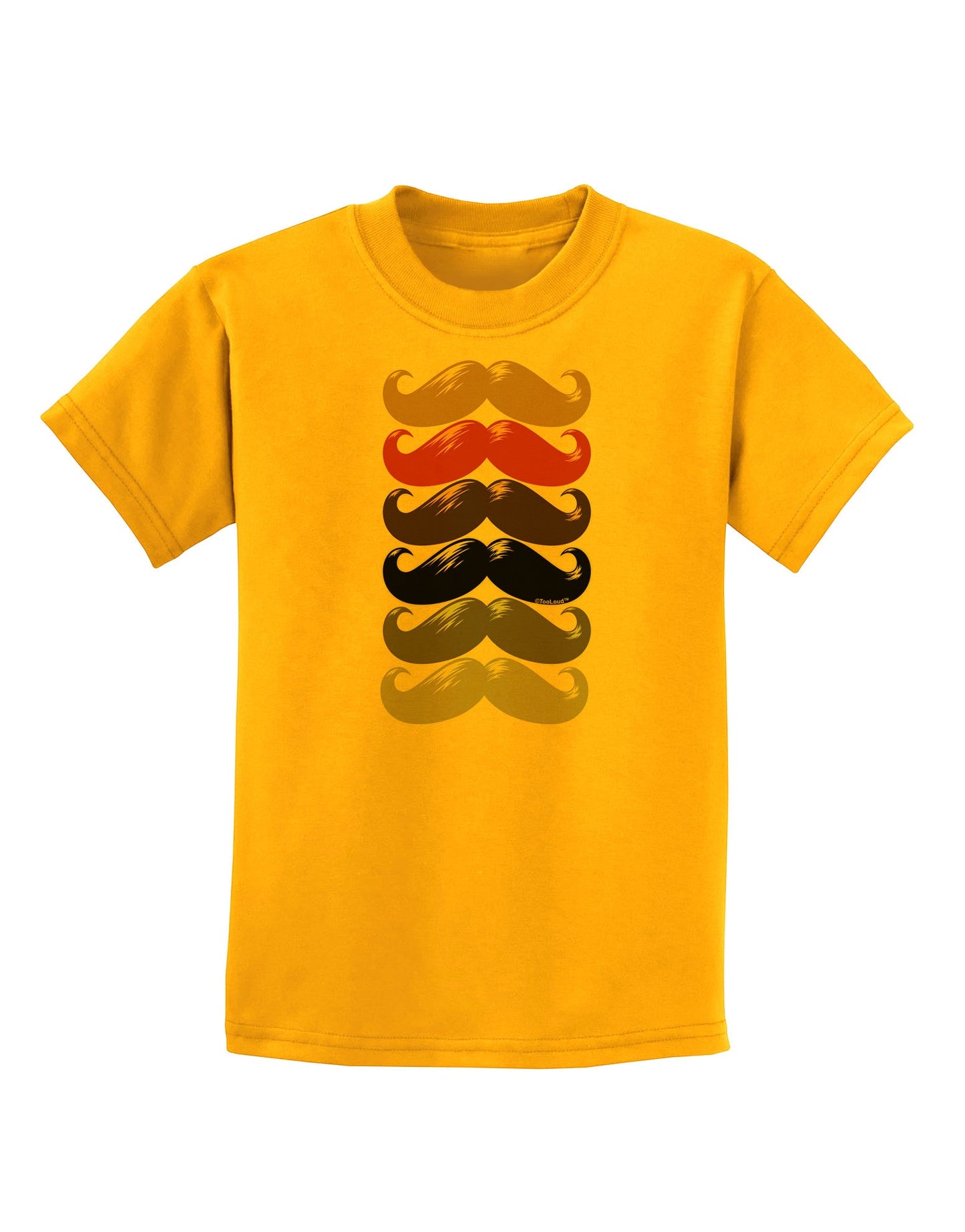 Natural Mustache Rainbow Childrens T-Shirt-Childrens T-Shirt-TooLoud-Gold-X-Small-Davson Sales