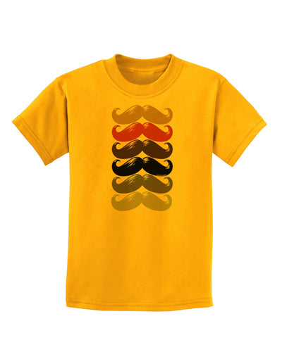 Natural Mustache Rainbow Childrens T-Shirt-Childrens T-Shirt-TooLoud-Gold-X-Small-Davson Sales