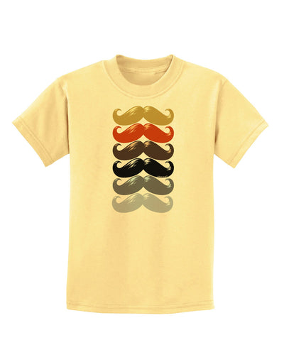 Natural Mustache Rainbow Childrens T-Shirt-Childrens T-Shirt-TooLoud-Daffodil-Yellow-X-Small-Davson Sales