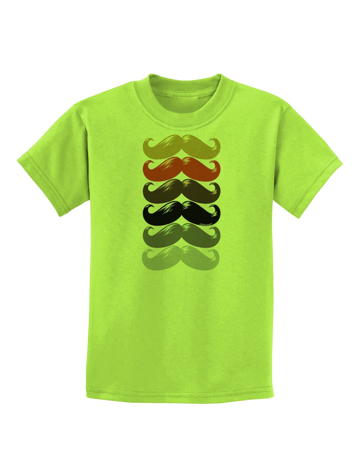Natural Mustache Rainbow Childrens T-Shirt-Childrens T-Shirt-TooLoud-Lime-Green-X-Small-Davson Sales