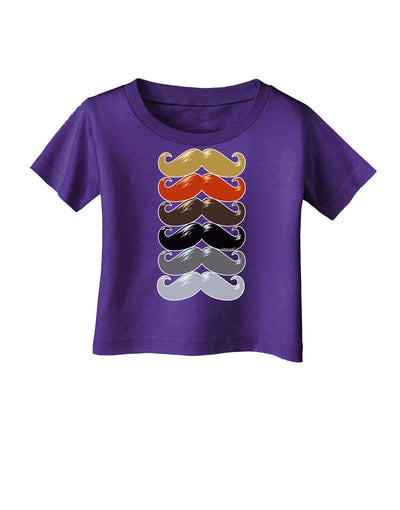 Natural Mustache Rainbow Infant T-Shirt Dark-Infant T-Shirt-TooLoud-Purple-06-Months-Davson Sales