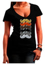 Natural Mustache Rainbow Juniors V-Neck Dark T-Shirt-Womens V-Neck T-Shirts-TooLoud-Black-Juniors Fitted Small-Davson Sales