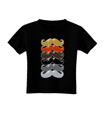 Natural Mustache Rainbow Toddler T-Shirt Dark-Toddler T-Shirt-TooLoud-Black-2T-Davson Sales