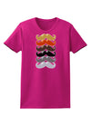 Natural Mustache Rainbow Womens Dark T-Shirt-TooLoud-Hot-Pink-Small-Davson Sales