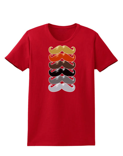 Natural Mustache Rainbow Womens Dark T-Shirt-TooLoud-Red-X-Small-Davson Sales