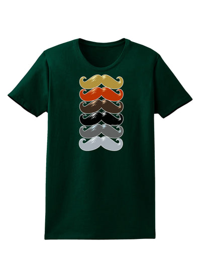 Natural Mustache Rainbow Womens Dark T-Shirt-TooLoud-Forest-Green-Small-Davson Sales