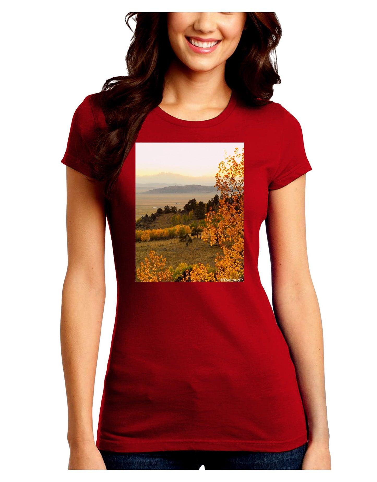 Nature Photography - Gentle Sunrise Juniors Petite Crew Dark T-Shirt-T-Shirts Juniors Tops-TooLoud-Red-Juniors Fitted Small-Davson Sales