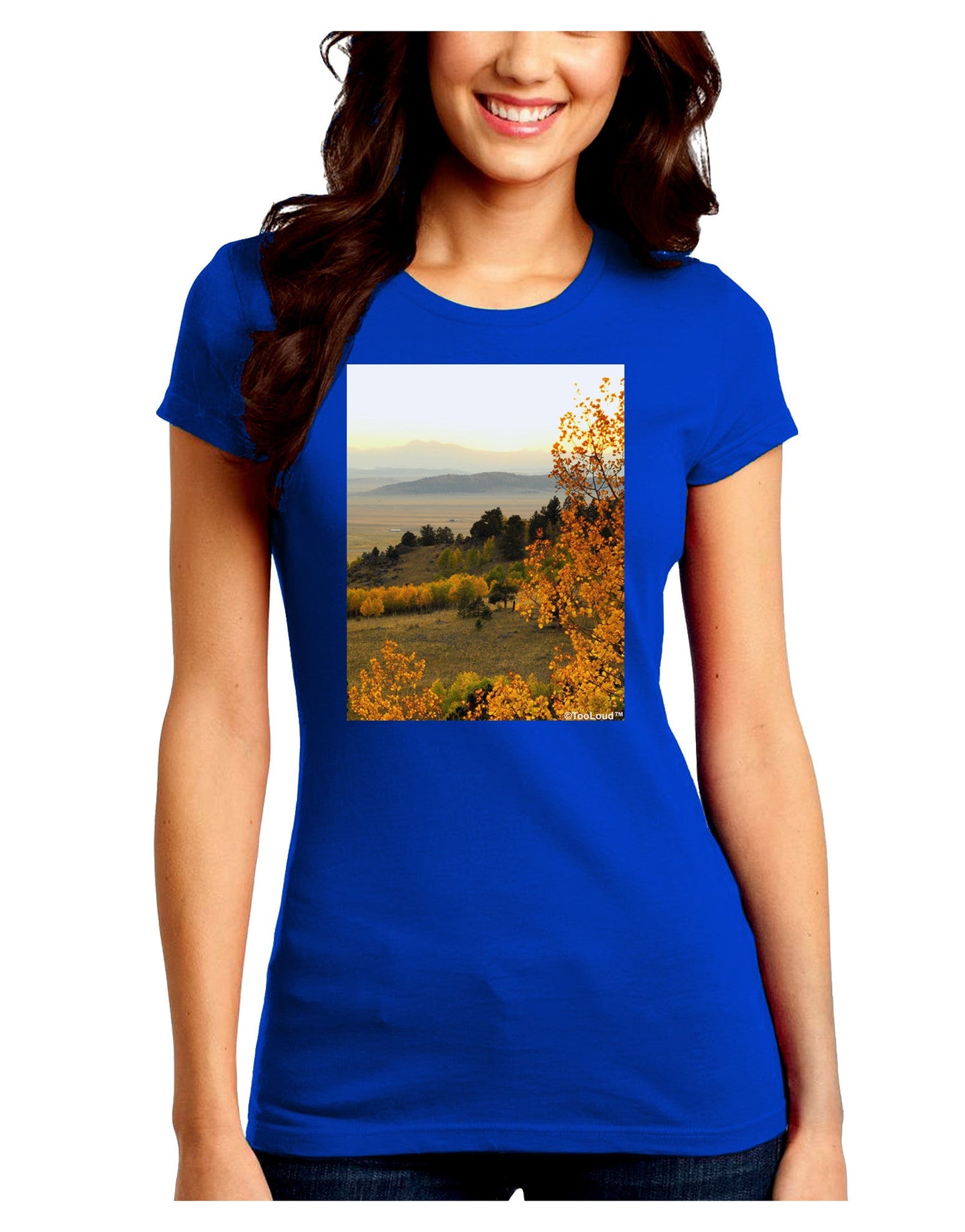Nature Photography - Gentle Sunrise Juniors Petite Crew Dark T-Shirt-T-Shirts Juniors Tops-TooLoud-Royal-Blue-Juniors Fitted Small-Davson Sales