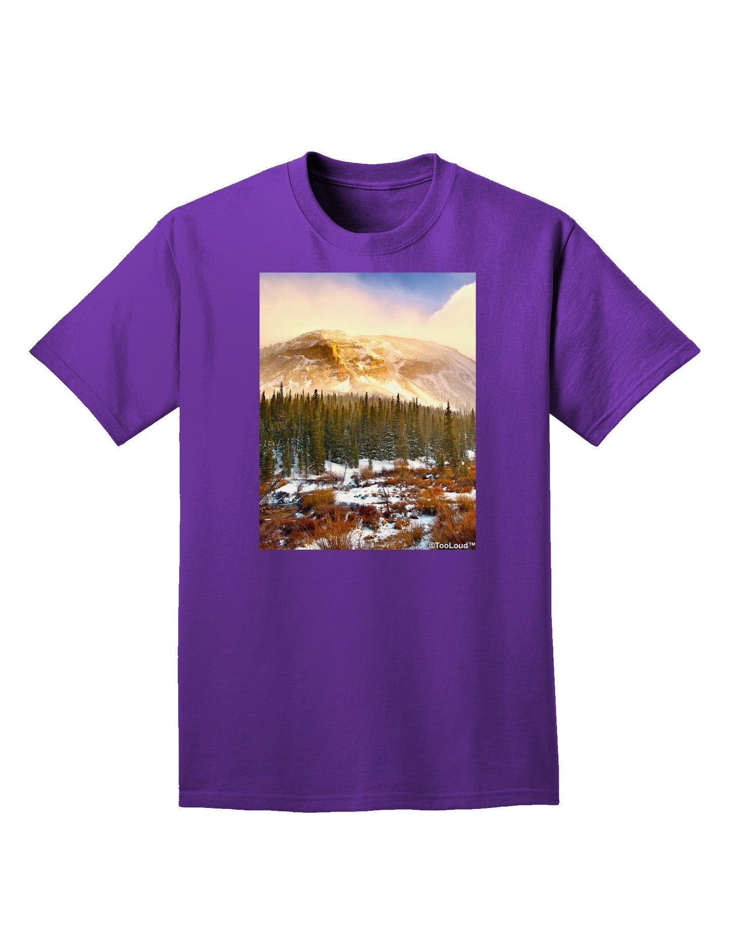 Nature Photography - Mountain Glow Adult Dark T-Shirt-Mens T-Shirt-TooLoud-Purple-Small-Davson Sales