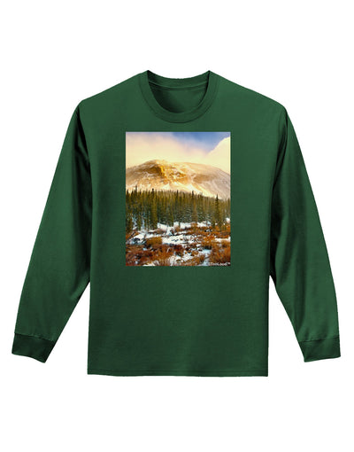 Nature Photography - Mountain Glow Adult Long Sleeve Dark T-Shirt-TooLoud-Dark-Green-Small-Davson Sales