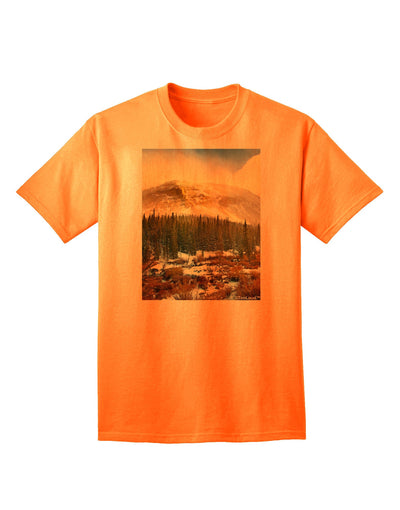 Nature Photography - Mountain Glow Adult T-Shirt-Mens T-Shirt-TooLoud-Neon-Orange-Small-Davson Sales