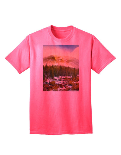 Nature Photography - Mountain Glow Adult T-Shirt-Mens T-Shirt-TooLoud-Neon-Pink-Small-Davson Sales