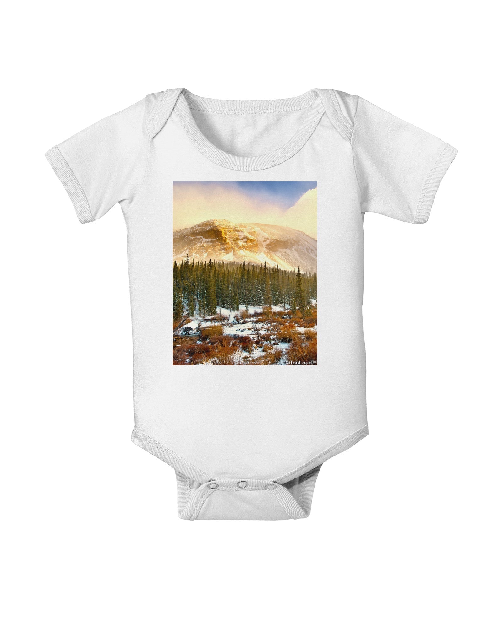 Nature Photography - Mountain Glow Baby Romper Bodysuit by-Baby Romper-TooLoud-White-06-Months-Davson Sales