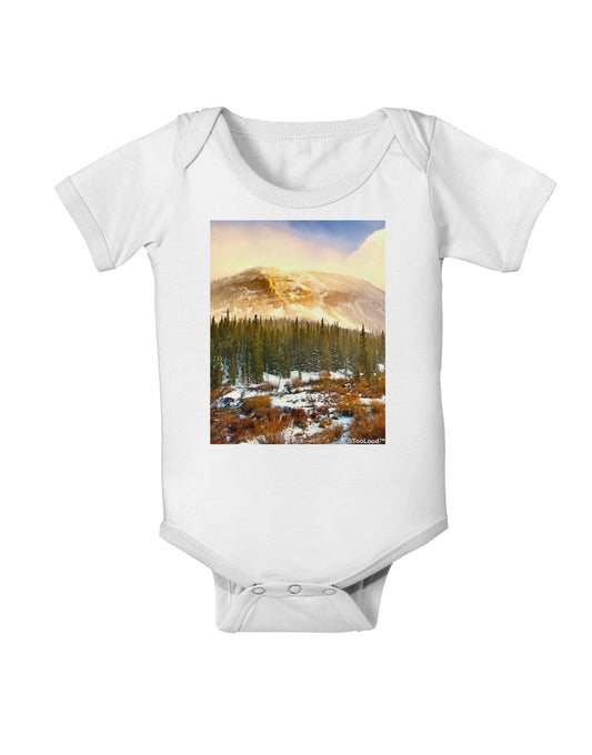 Nature Photography - Mountain Glow Baby Romper Bodysuit by-Baby Romper-TooLoud-White-06-Months-Davson Sales