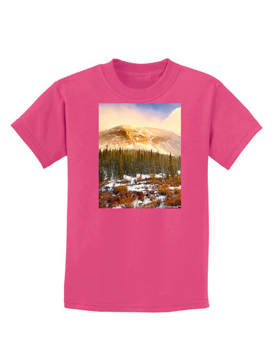 Nature Photography - Mountain Glow Childrens Dark T-Shirt-Childrens T-Shirt-TooLoud-Sangria-X-Small-Davson Sales