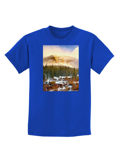 Nature Photography - Mountain Glow Childrens Dark T-Shirt-Childrens T-Shirt-TooLoud-Royal-Blue-X-Small-Davson Sales