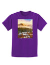 Nature Photography - Mountain Glow Childrens Dark T-Shirt-Childrens T-Shirt-TooLoud-Purple-X-Small-Davson Sales