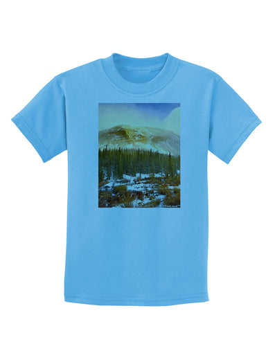 Nature Photography - Mountain Glow Childrens T-Shirt-Childrens T-Shirt-TooLoud-Aquatic-Blue-X-Small-Davson Sales